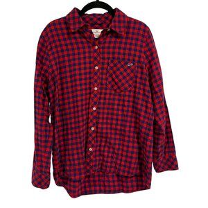 Vineyard Vines Blue Red Plaid Flannel Button-Up Shirt Women's Size‎ 6